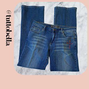 8241 Ranch Crystal Cross Bootcut Jeans Size 8